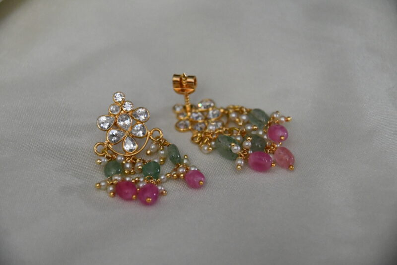 Real gold look cz pendant with earrings NFP17P - Image 4