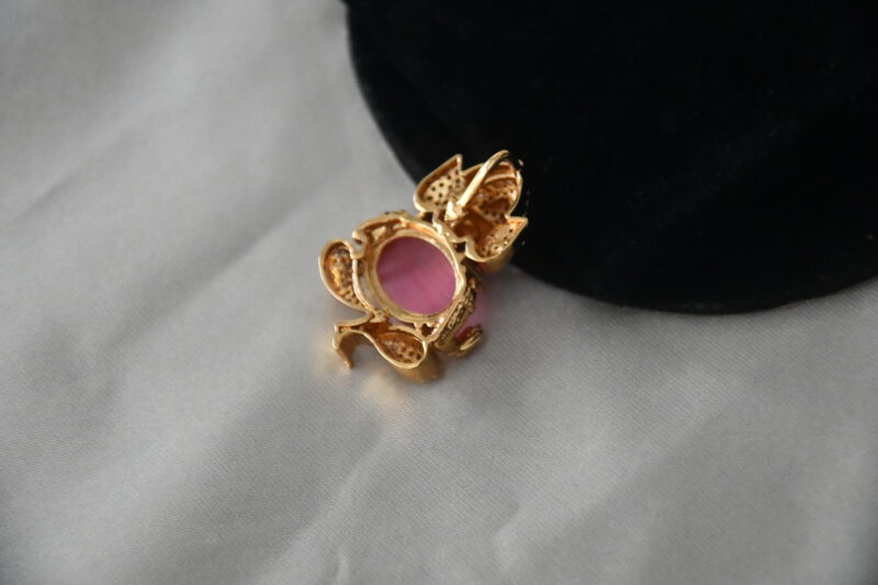 Ganesha cz pendant in light pink NFP18LP - Image 3