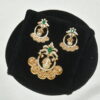 Lakshmi kasu cz pendant in green with earrings NFP20G