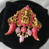 Lakshmi jadau kundan double tiger nail style pendant NFP24