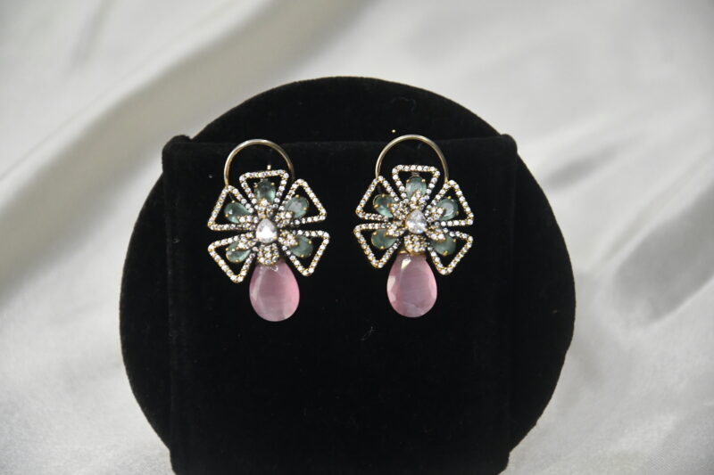 Victorian cz pendant with earrings NFP27LBP - Image 3