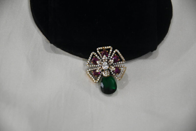 Victorian cz pendant with earrings NFP27PG - Image 2
