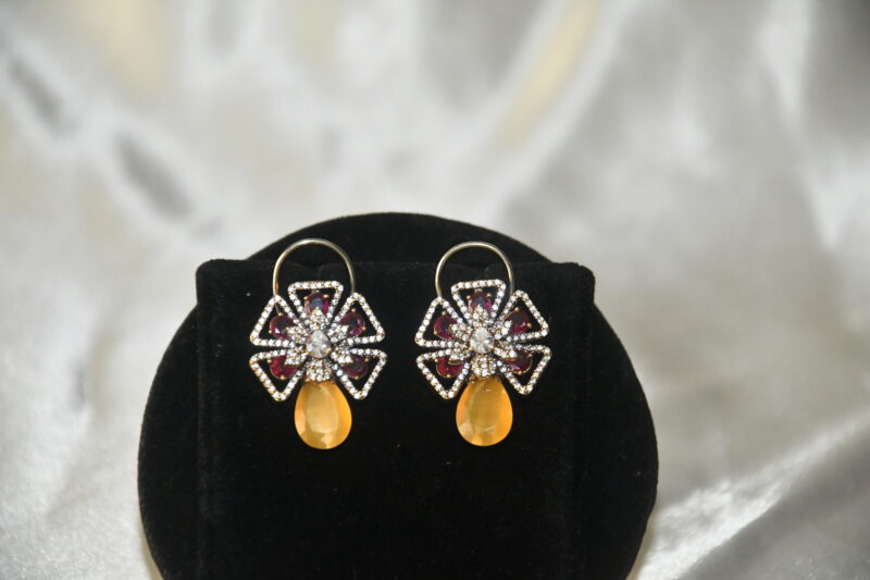 Victorian cz pendant with earrings NFP27PY - Image 3