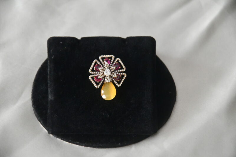 Victorian cz pendant with earrings NFP27PY - Image 2