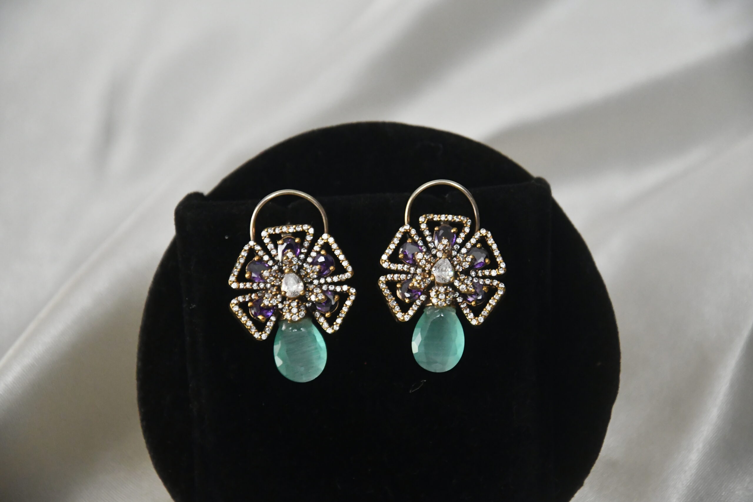 Victorian cz pendant with earrings NFP27VB - Image 3