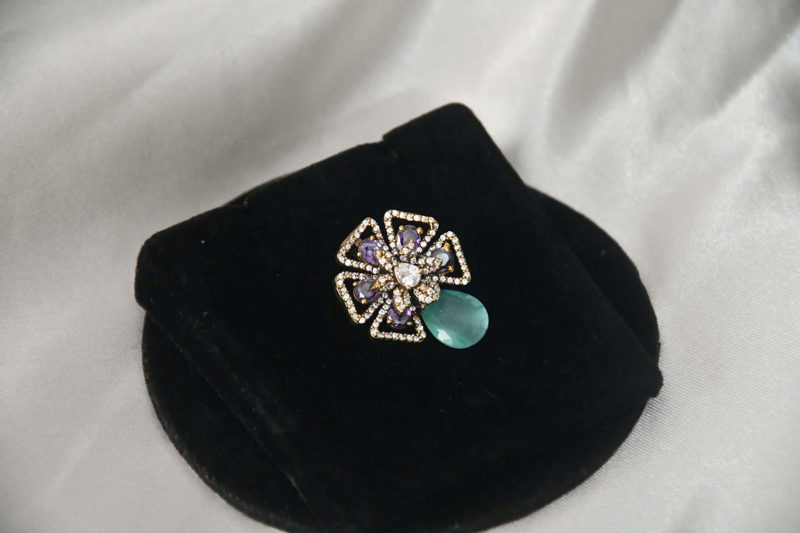 Victorian cz pendant with earrings NFP27VB - Image 2