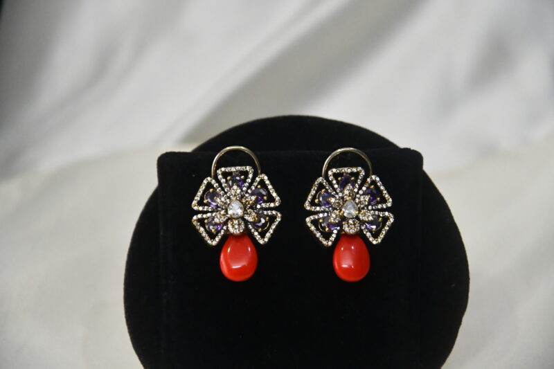 Victorian cz pendant with earrings NFP27VC - Image 3