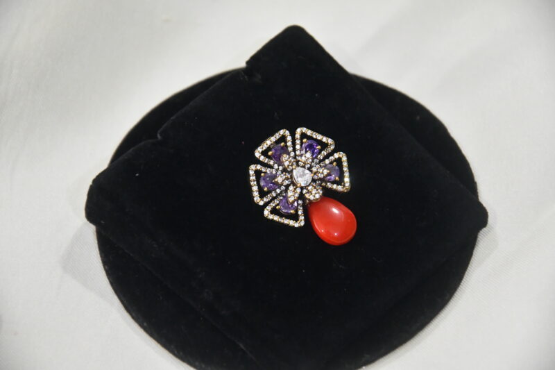 Victorian cz pendant with earrings NFP27VC - Image 2