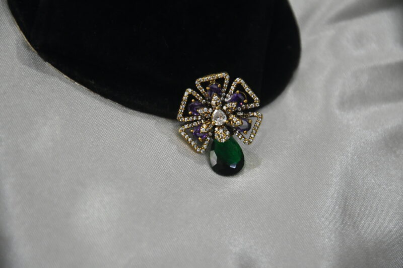 Victorian cz pendant with earrings NFP27VG - Image 3