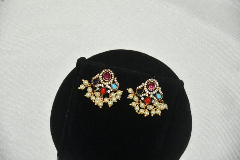 Navaratna pendant with earrings NFP29 - Image 3