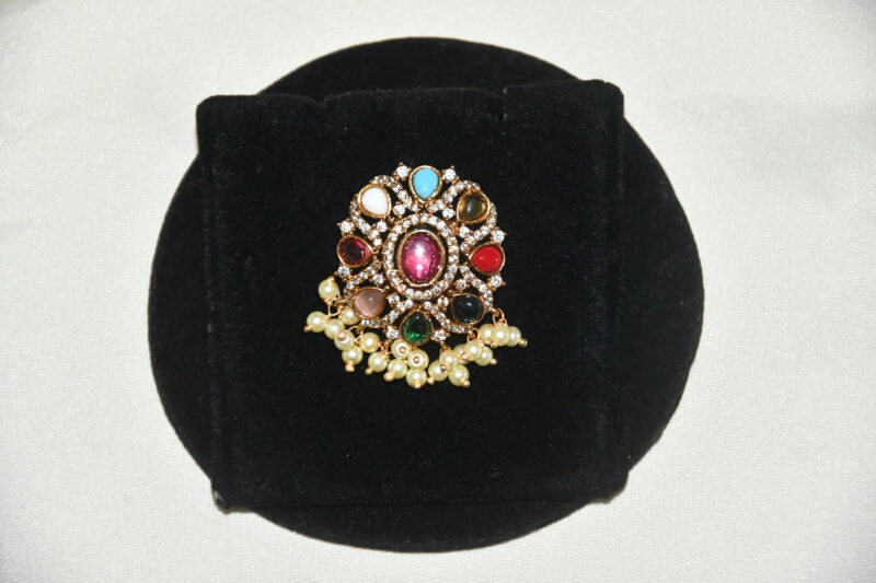 Navaratna pendant with earrings NFP29 - Image 2