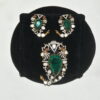 Victorian green pendant with earrings NFP30