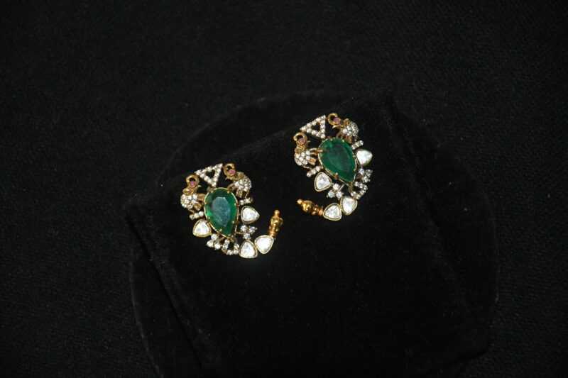 Victorian green pendant with earrings NFP30 - Image 3