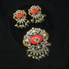 Victorian elephant coral pendant with earrings NFP31