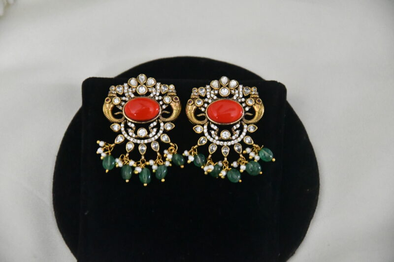Victorian elephant coral pendant with earrings NFP31 - Image 4