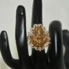 Antique Lakshmi Finger Ring with CZ stones and gold finish by nischala fashions