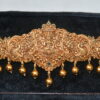 Matte Lakshmi waistbelt with gold balls hanging and traditional matte finish by nischala fashions