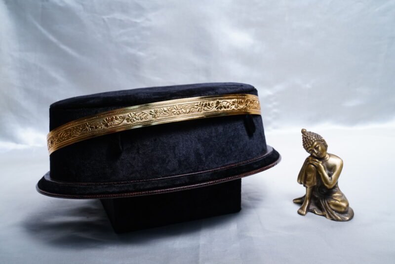 Plain gold waistbelt with carving embossed by Nischala Fashions