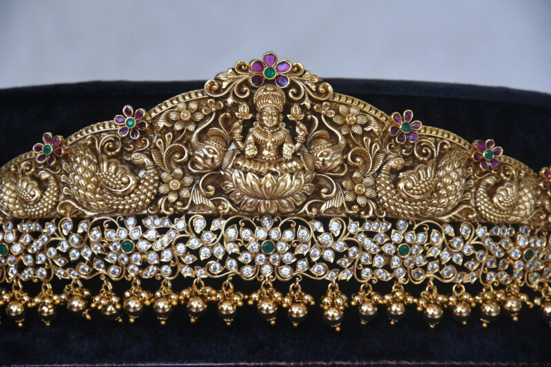 Antique Lakshmi uncut waistbelt with gold balls hanging NFW16 - Image 2