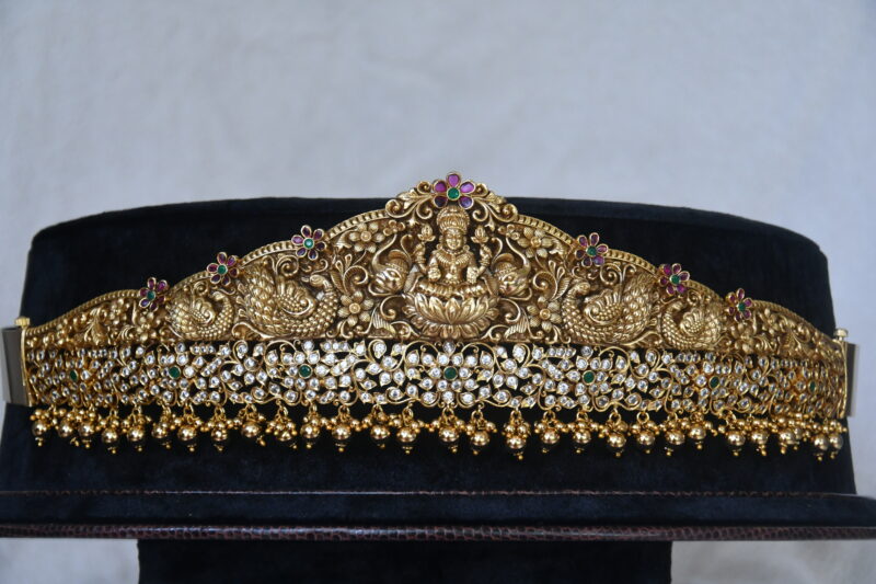 Antique Lakshmi uncut waistbelt with gold balls hanging NFW16 - Image 4