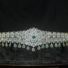 Diamond waistbelt with green drop hanging by Nischala Fashions