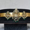 Plain gold waistbelt with Victorian balaji pendant by Nischala Fashions