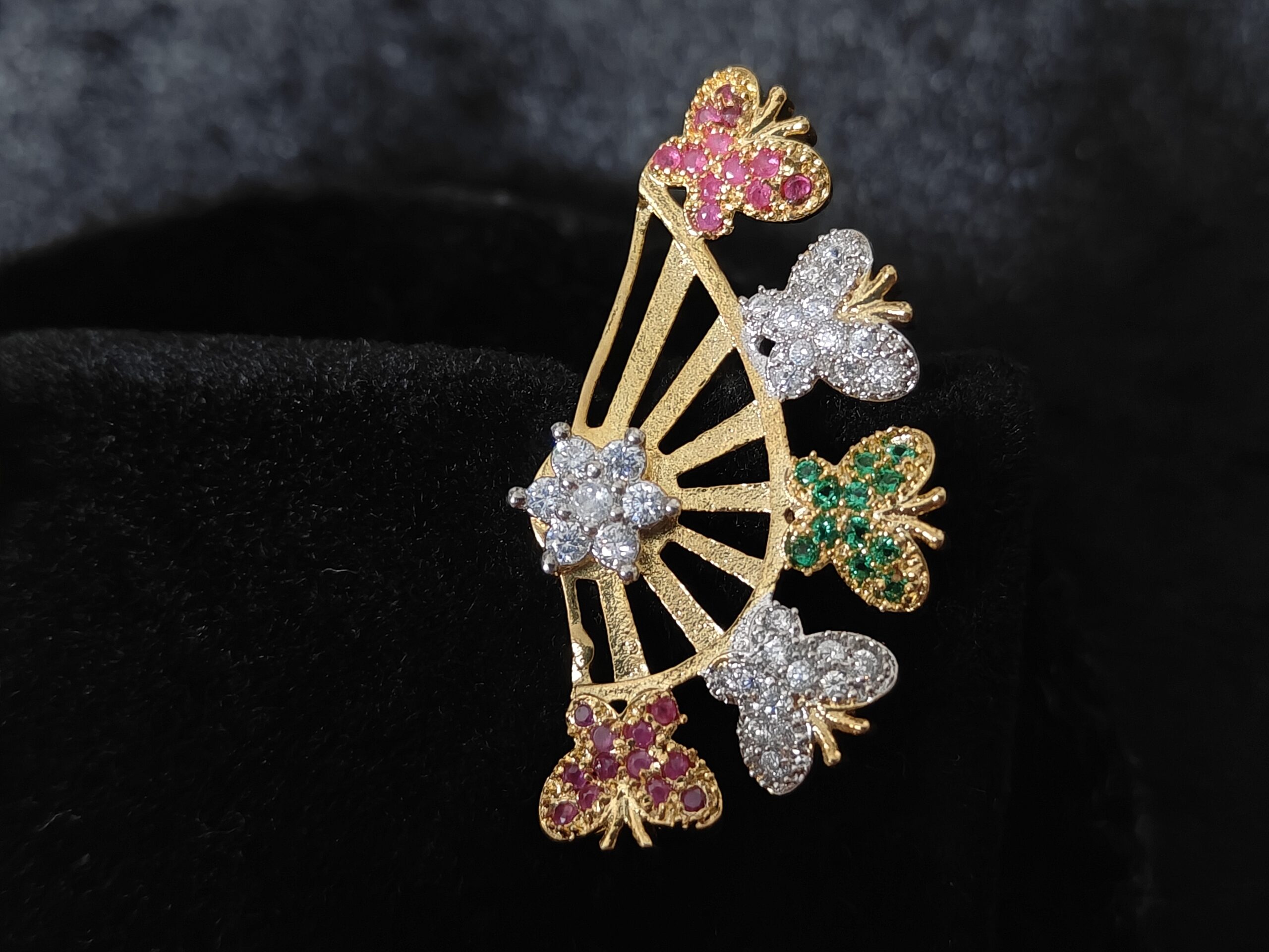 Diamond multicolour Butterfly earcuff NFE38M - Image 2