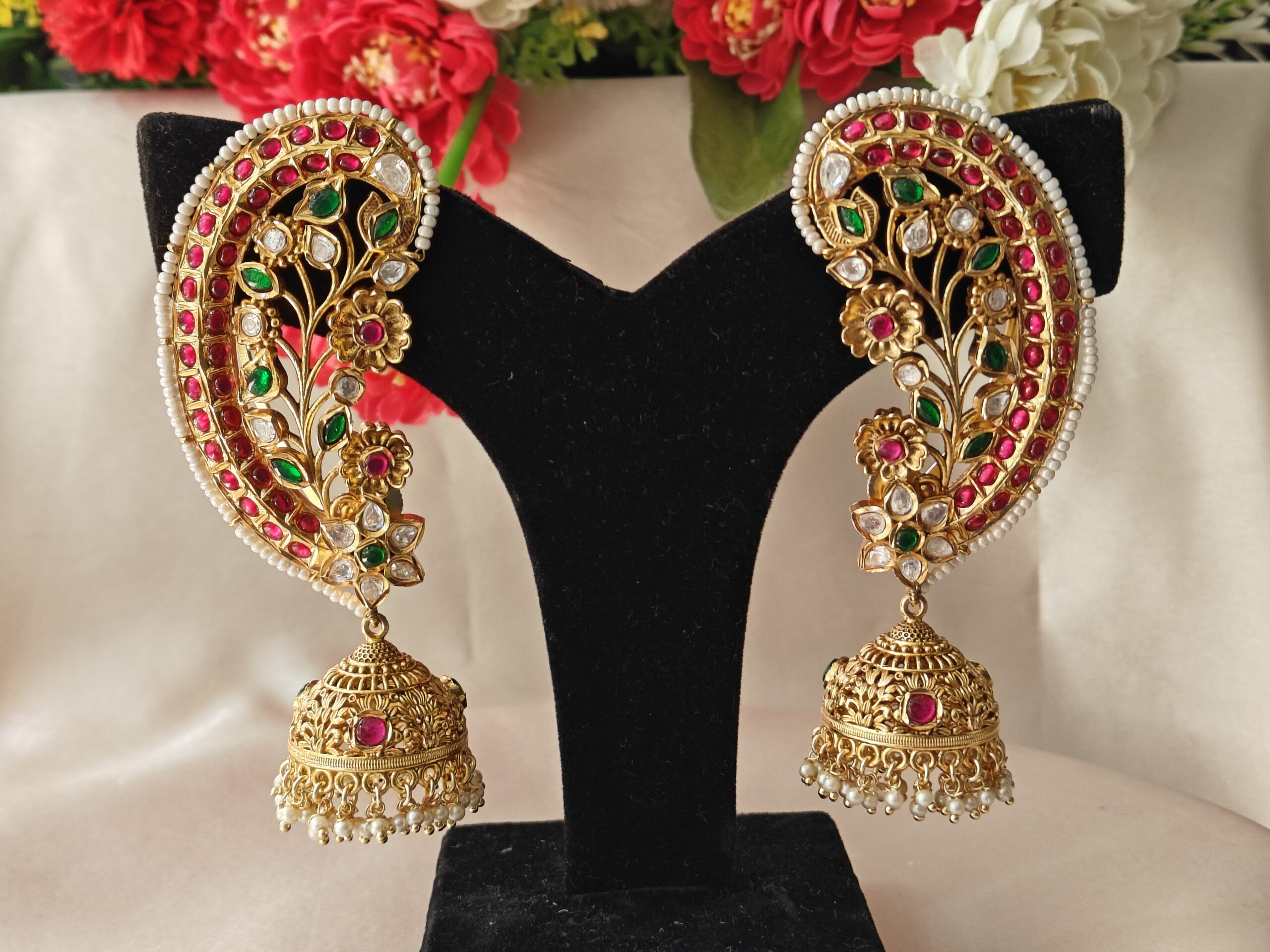 Jadau kundan Peacock cuff NFE44