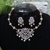 Diamond Violet Kante Necklace With Earrings NFN161V