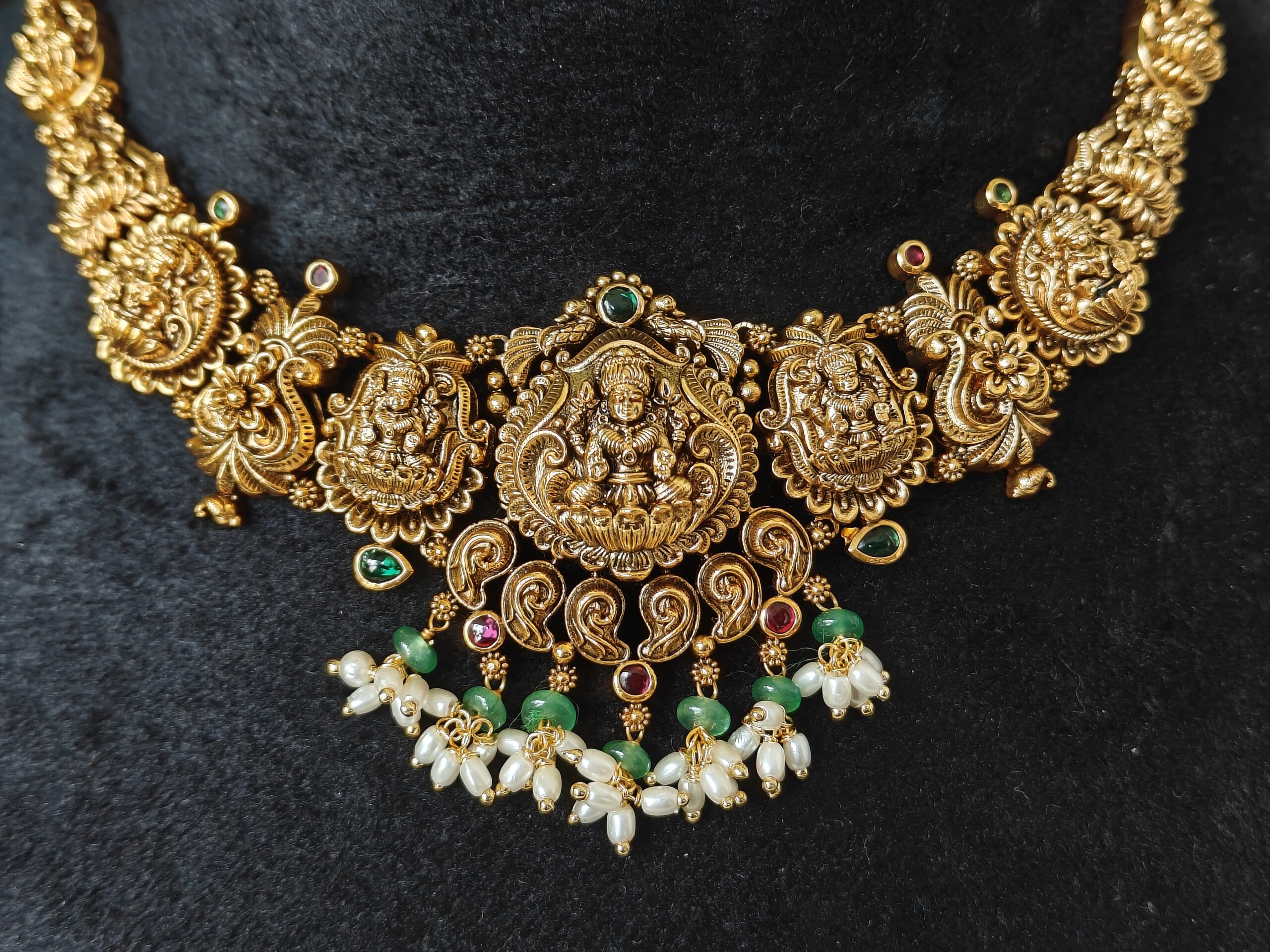 Antique Lakshmi necklace NFN195 - Image 4
