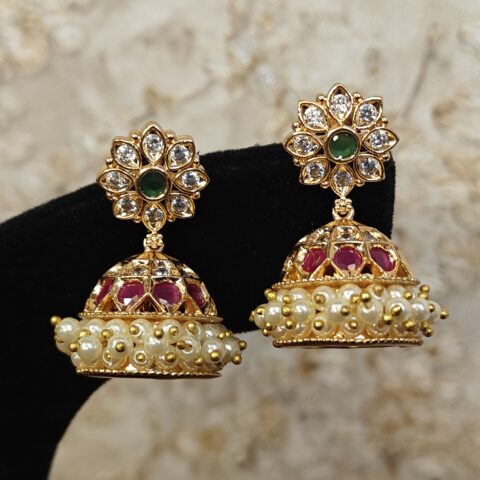 Kempu pearl Jhumkas NFE62