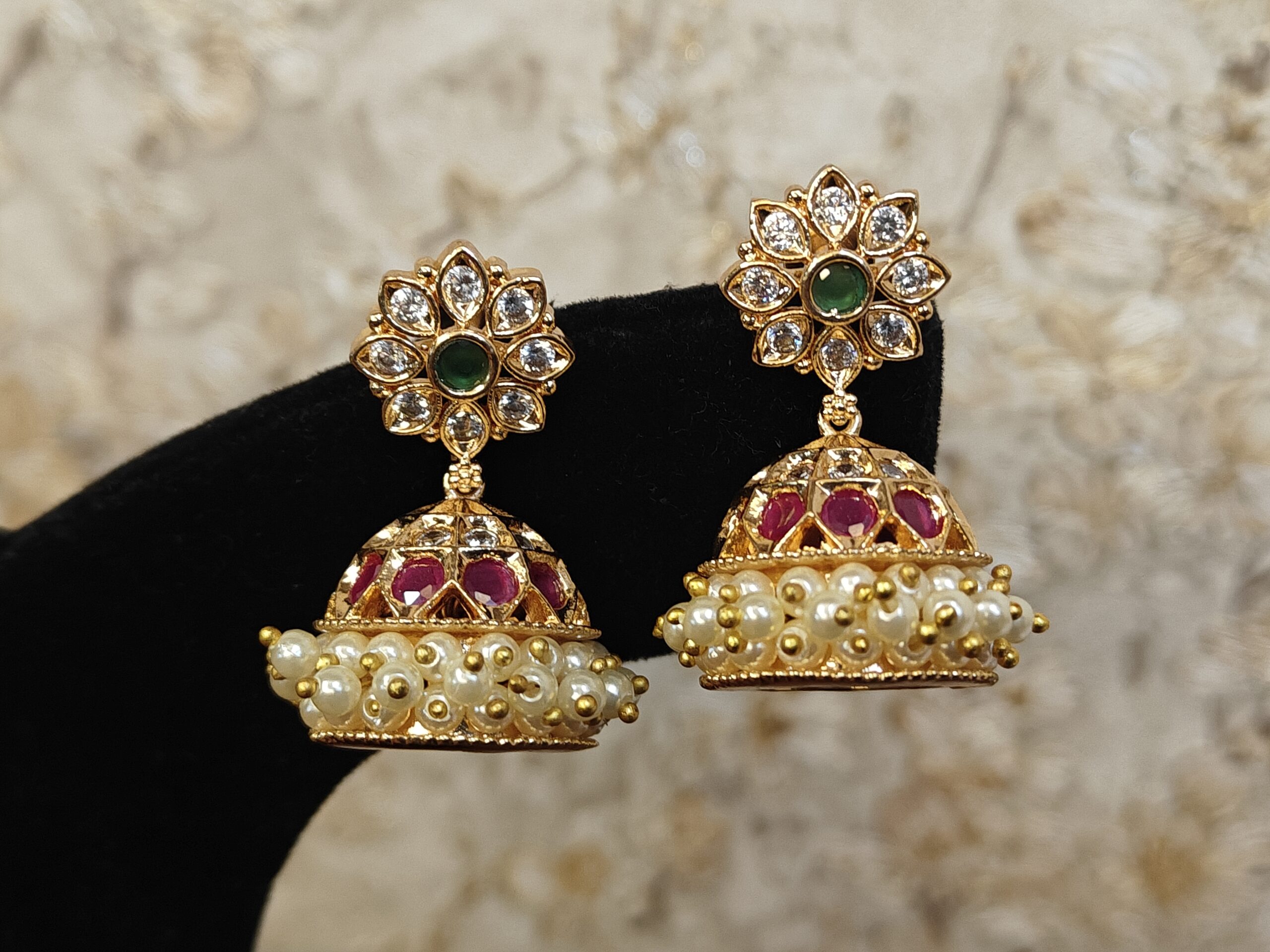 Kempu pearl Jhumkas NFE62